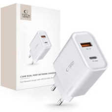 Tech-Protect Adapteris Tech-Protect  Tech-Protect C30W USB-C PD 30W / USB-A QC 3.0 network charger - white