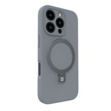 Evelatus Aizmugurējais vāciņš Evelatus Apple iPhone 16 Pro Premium Magsafe with Stand Soft Touch Silicone Case Silver