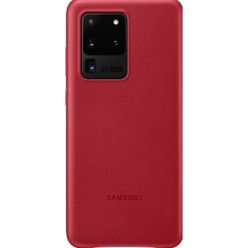 Samsung Aizmugurējais vāciņš Samsung  Galaxy S20 Ultra Leather Cover Red