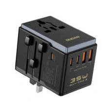 Dudao Adapteris Dudao  Dudao A35Pro 35W EU / UK / AUS / US / JP travel adapter 3x USB-C 2x USB-A - black