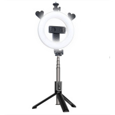 CP Selfie nūja CP  X5 LED 16cm Rechargeable Selfie Lamp with BT Remote&Handle + Floor Stand 20-90cm + Phone Holder