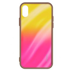 Evelatus Aizmugurējais vāciņš Evelatus Samsung A10 Water Ripple Full Color Electroplating Tempered Glass Gradient Yellow-Pink