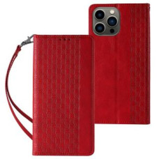 Hurtel Aizmugurējais vāciņš Hurtel - Magnet Strap Case Case for iPhone 13 Pro Max Pouch Wallet + Mini Lanyard Pendant Red