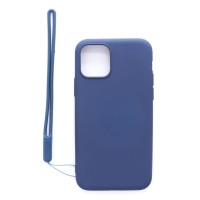 Evelatus Aizmugurējais vāciņš Evelatus Apple iPhone 11 Pro Soft Touch Silicone Case with Strap Dark Blue
