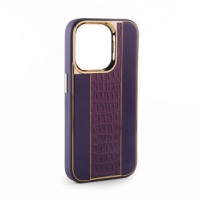 Ilike Aizmugurējais vāciņš iLike Apple iPhone 15 Leather Case Customized Plum