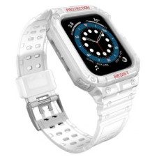 Hurtel Aizmugurējais vāciņš Hurtel - Protect Strap Band Case Wristband for Apple Watch 7 / 6 / 5 / 4 / 3 / 2 / SE (45 / 44 / 42mm) Case Armor Watch Cover Transparent