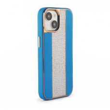 Ilike Aizmugurējais vāciņš iLike Apple iPhone 15 Diamonds and Leather Case Blue