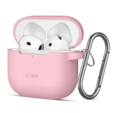 Tech-Protect Maciņš austiņām Tech-Protect Apple AIRPODS 4 DUSTY SILICONE HOOK Case Pink