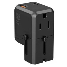 Choetech Adapteris Choetech Universal PD6038 USB-C USB-A PD 20W Travel Charger USA EU UK AU Black