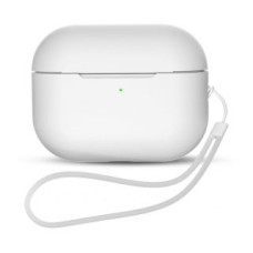 Hurtel Aizmugurējais vāciņš Hurtel  Silicone Case for AirPods Pro 2 / AirPods Pro 1 + Wrist Strap Lanyard - White