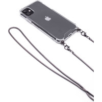 Evelatus Aizmugurējais vāciņš Evelatus Apple iPhone 11 Pro Silicone Transparent with Necklace TPU Strap Space Gray