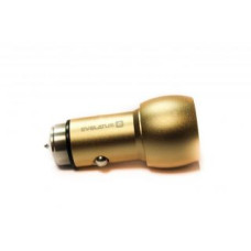 Evelatus Auto lādētāji Evelatus - Car Charger ECC01 GOLD 2USB port 3.1A with stainless steel escape tool Gold