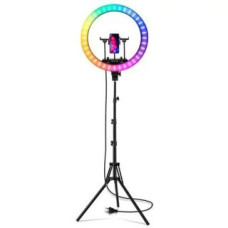 Visional Selfie nūja Visional  RL018-RGB LED ring light 50W 5500Lm 480+64(RGB)LED diam.44.5cm floor stand 200cm 3x phone holders